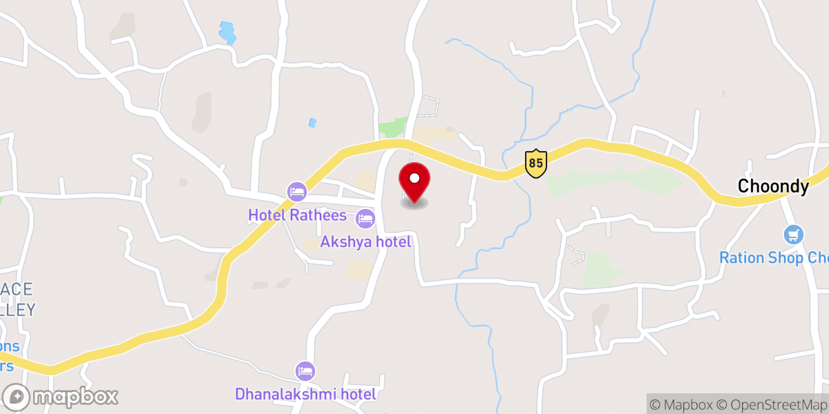 Map showing location of St Peter's and St Paul's Orthodox Syrian Church, Puthencruz