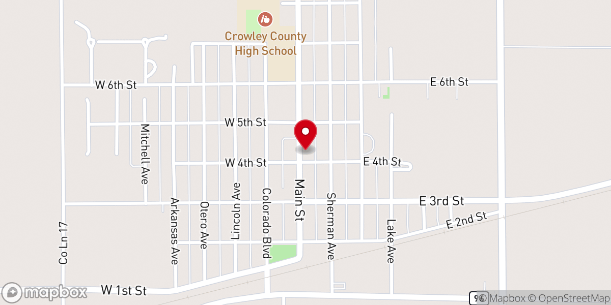 Map showing location of Ordway United Methodist Church