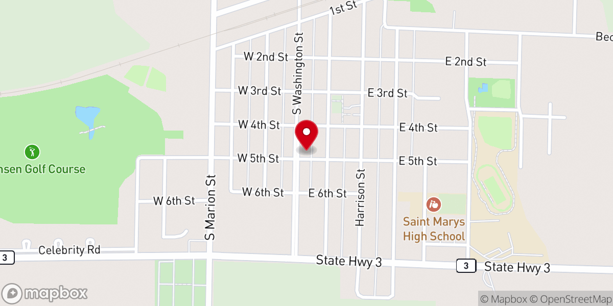 Map showing location of St Paul's Lutheran Church