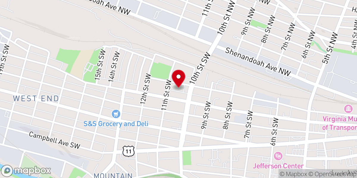 Map showing location of Jerusalem Baptist Church