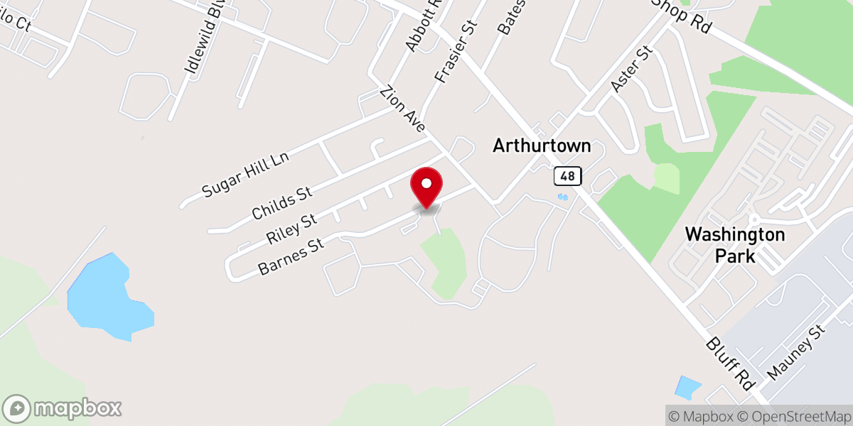 Map showing location of Brown Chapel Church