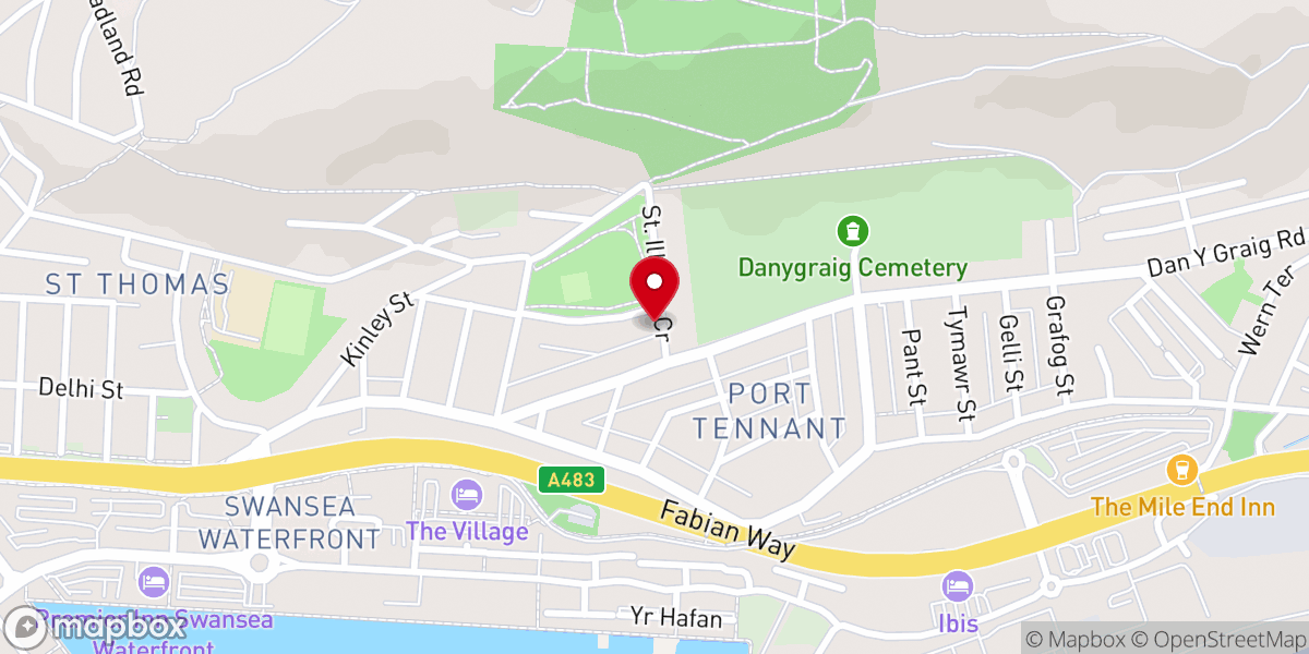 Map showing location of Saint Illtyd's Catholic Church