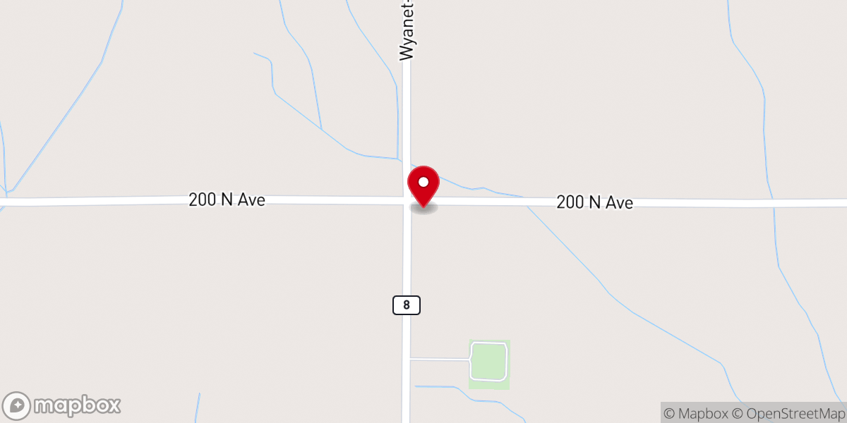 Map showing location of Boyds Grove Church