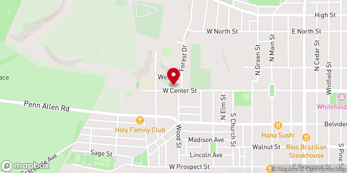Map showing location of Holy Family Church
