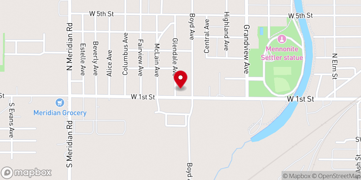 Map showing location of Second Baptist Church