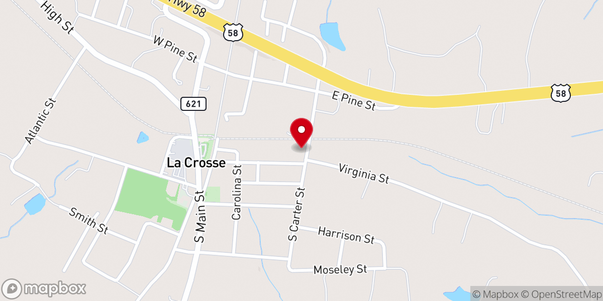 Map showing location of La Crosse Baptist Church