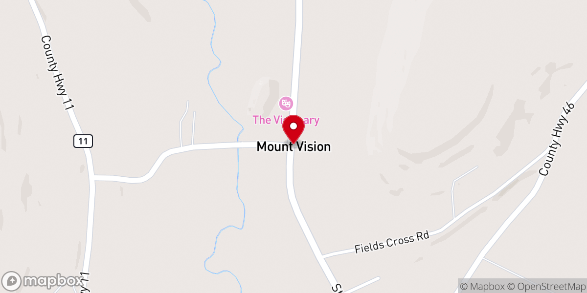 Map showing location of Mt Vision