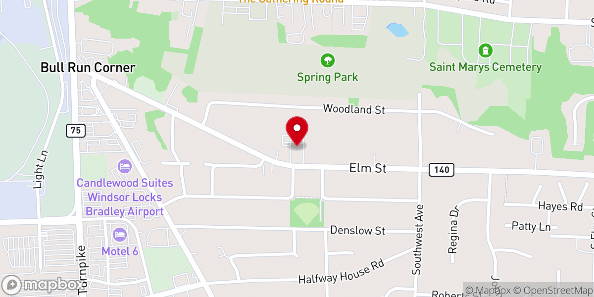 Map showing location of Calvary Baptist Church