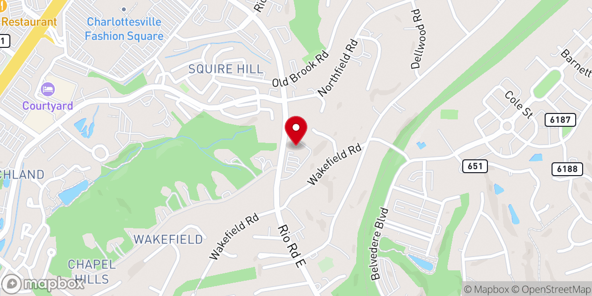 Map showing location of Northside Baptist Church