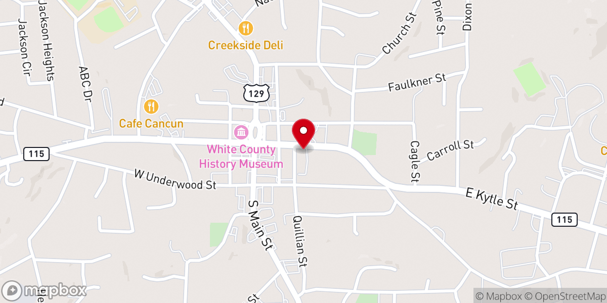 Map showing location of Cleveland First Methodist Church