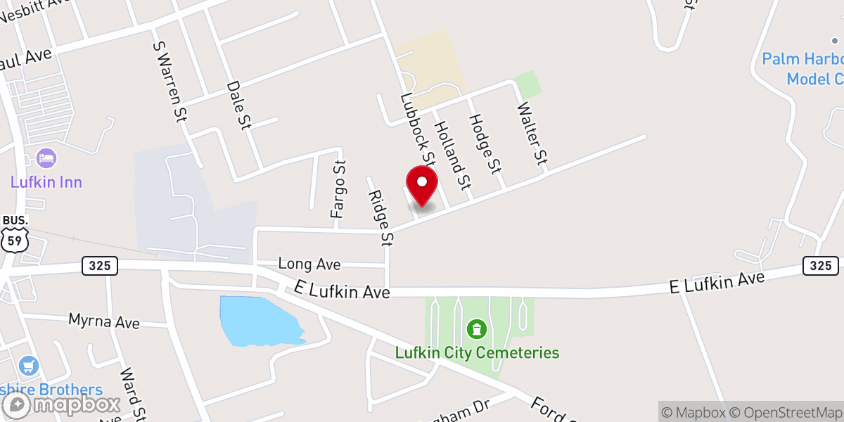 Map showing location of Lubbock Street Church of Christ
