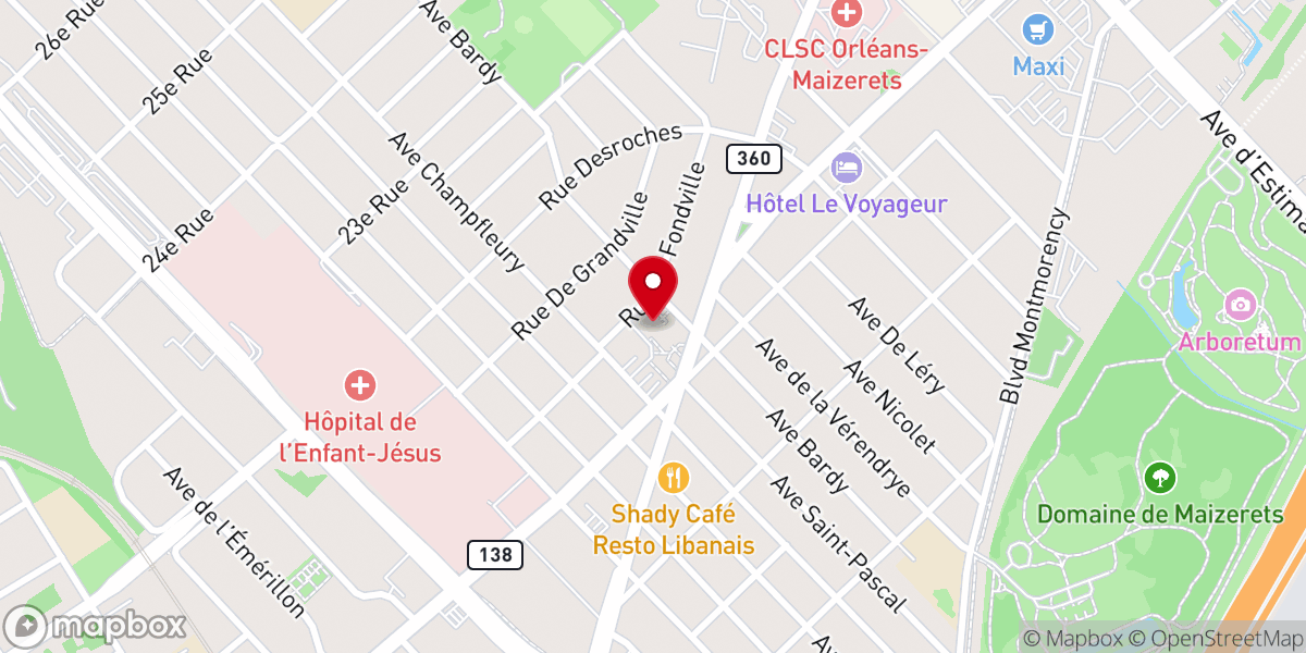 Map showing location of Saint-Pascal-des-Maizerets Church