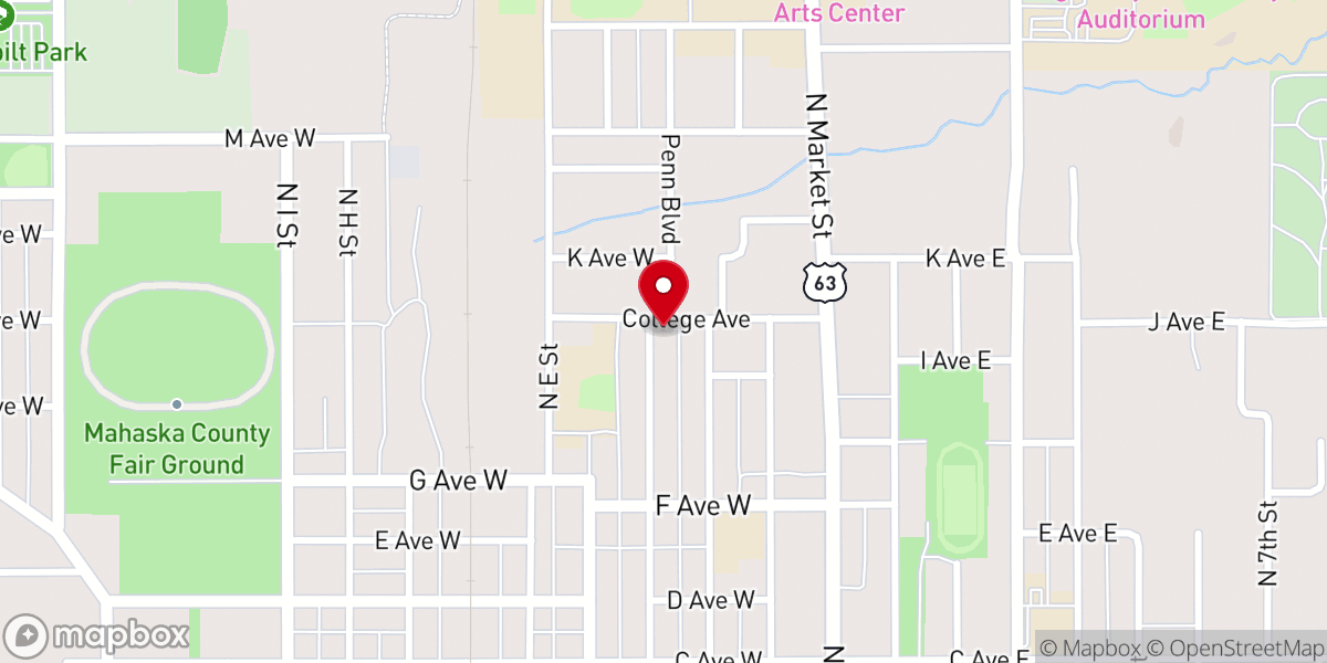 Map showing location of College Avenue Friends Church