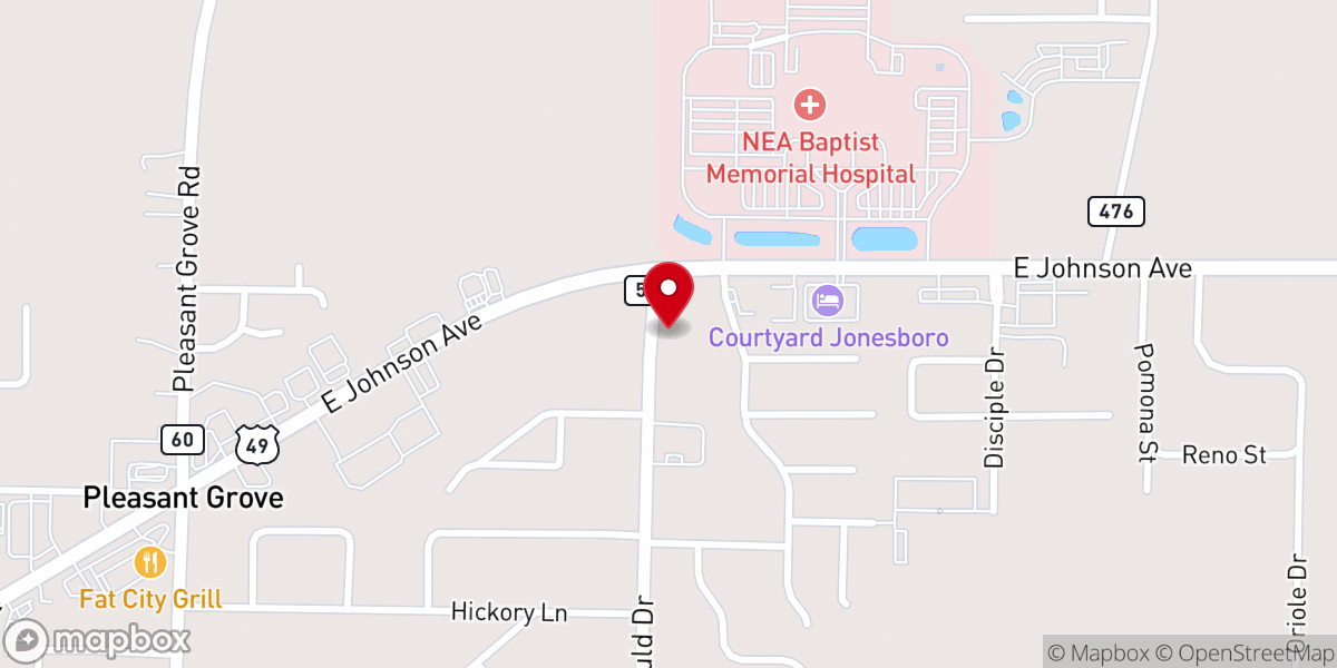 Map showing location of Bethany Missionary Baptist Church