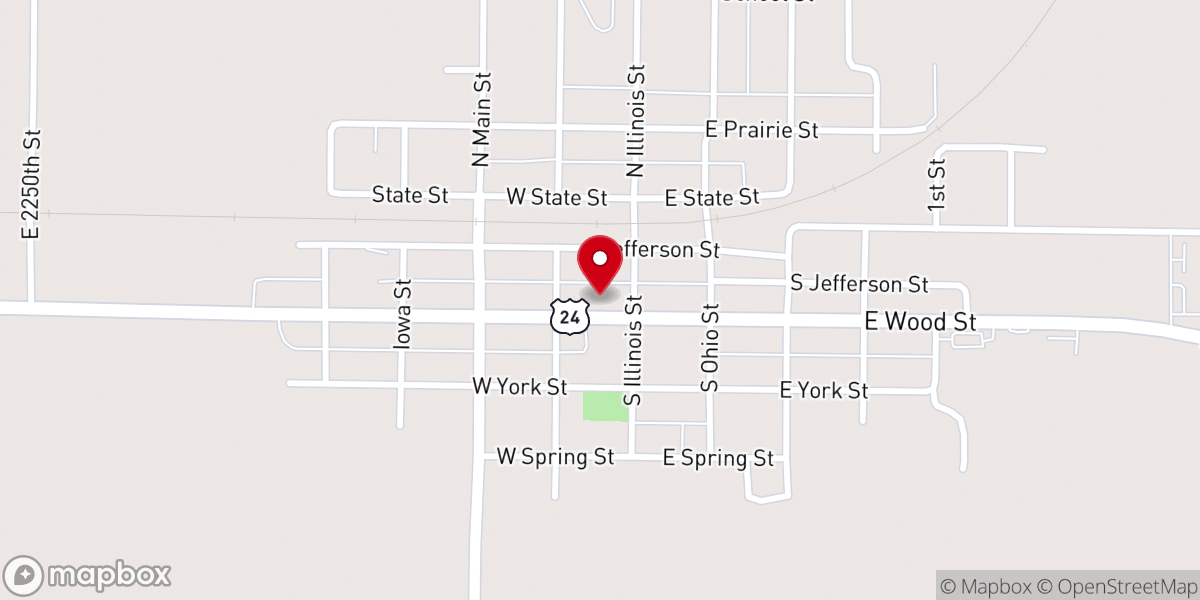 Map showing location of Camp Point United Methodist Church