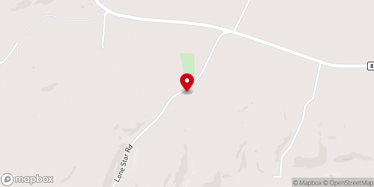 Map showing location of Lone Star Church