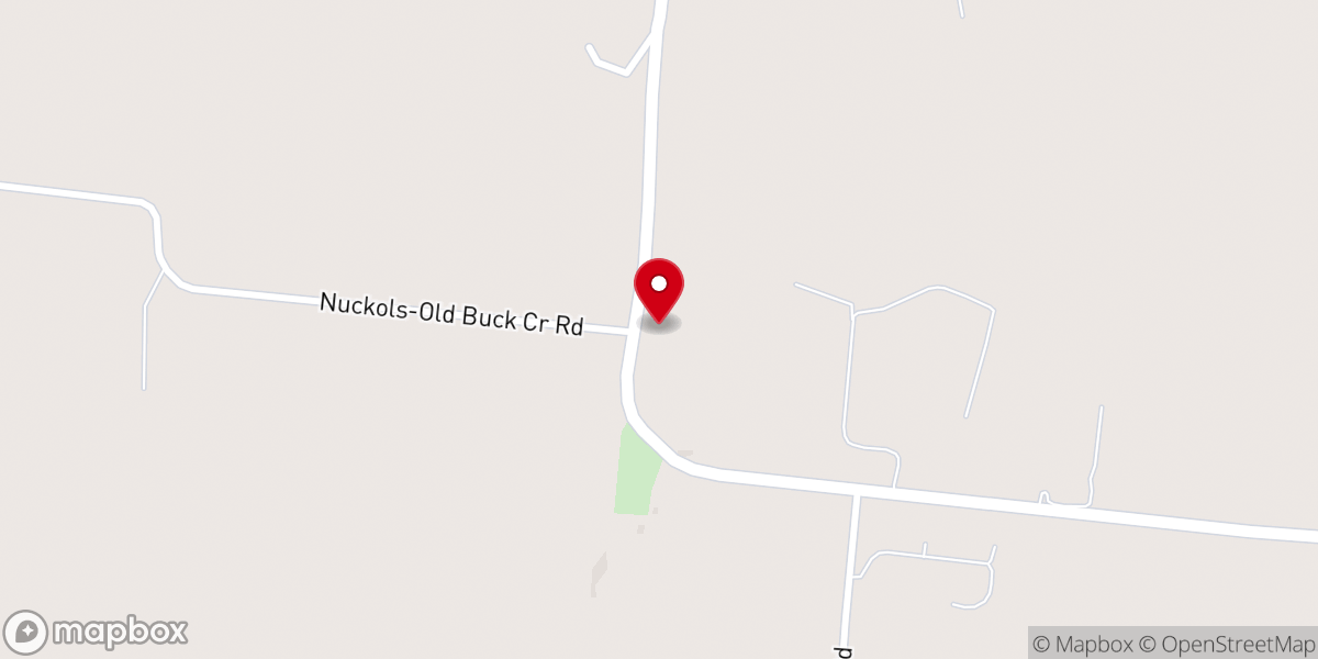 Map showing location of Old Buck Creek Church