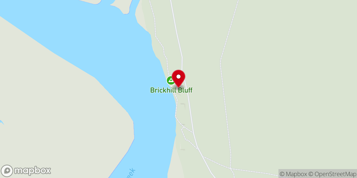 Map showing location of Brickhill Bluff Wilderness Campsite
