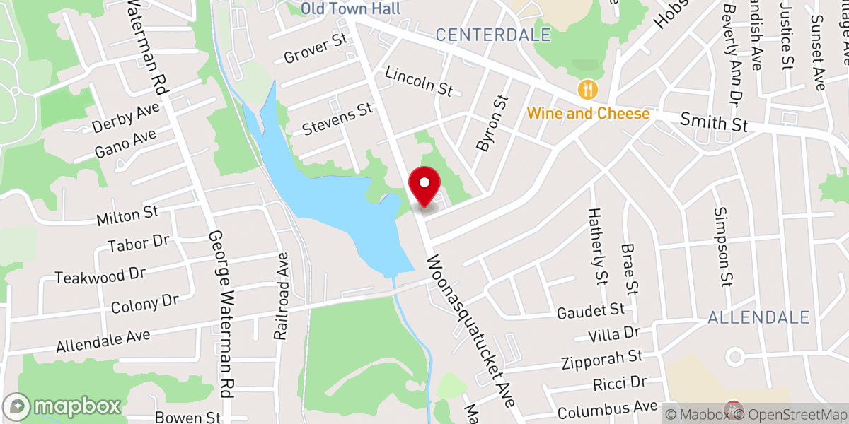 Map showing location of Allendale Baptist Church