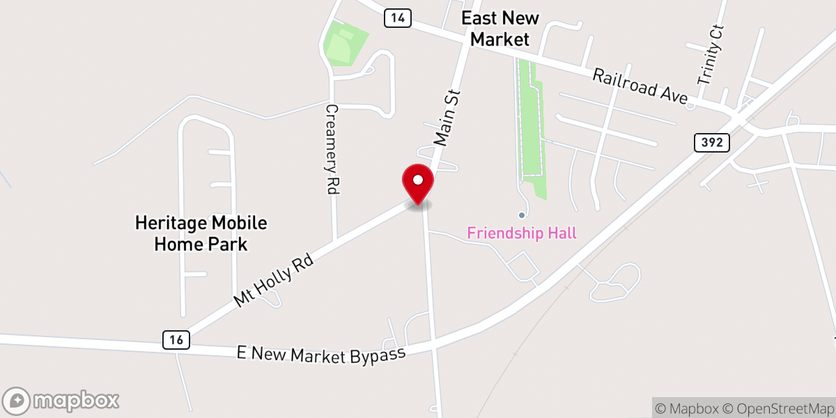 Map showing location of Trinity United Methodist Church