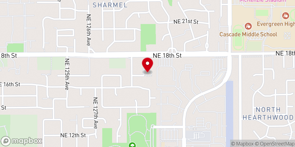 Map showing location of Evergreen Baptist Church