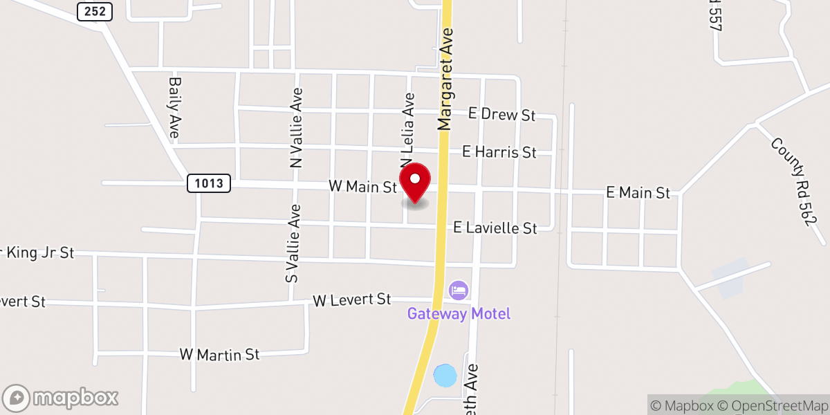 Map showing location of United Methodist Church