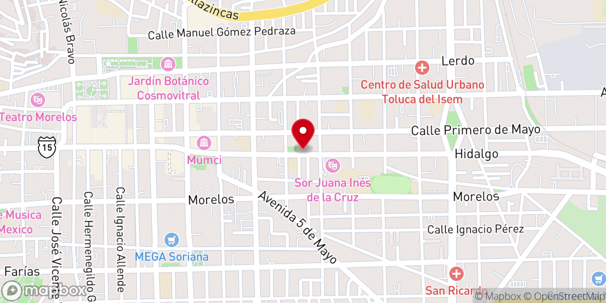 Map showing location of Iglesia de Santa Clara de Asís