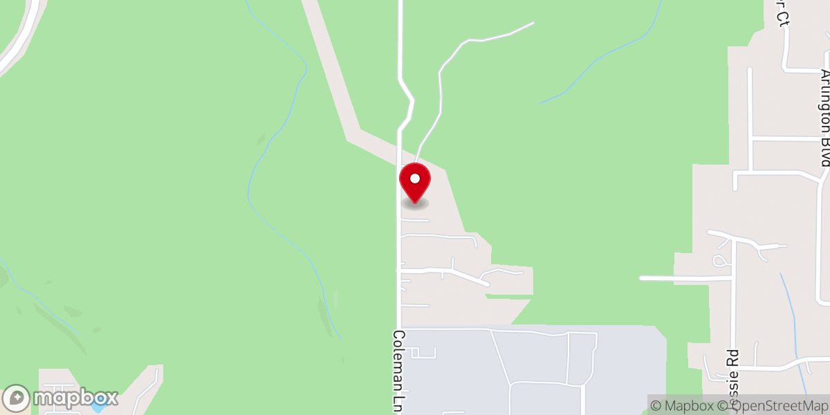 Map showing location of Truevine Church
