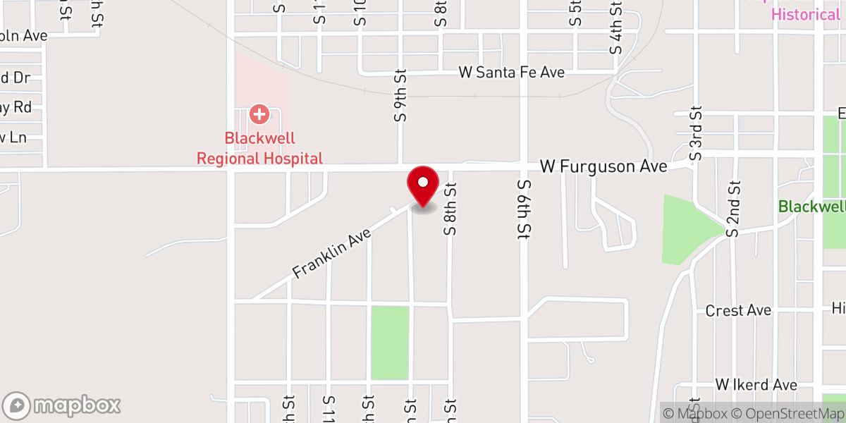 Map showing location of Blackwell House of Prayer
