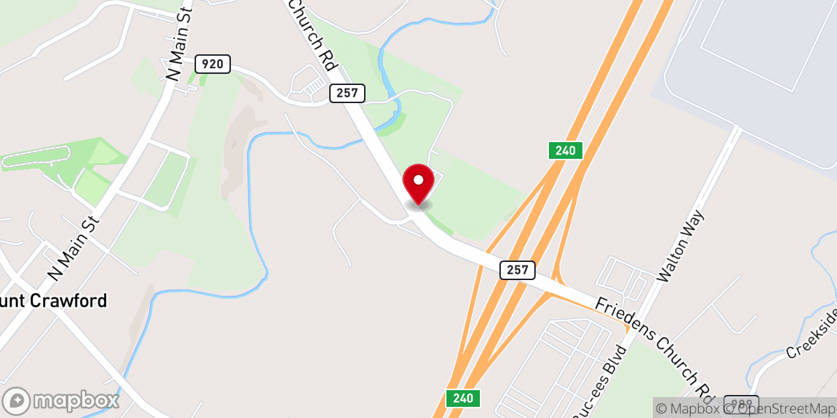 Map showing location of Overlook Farms