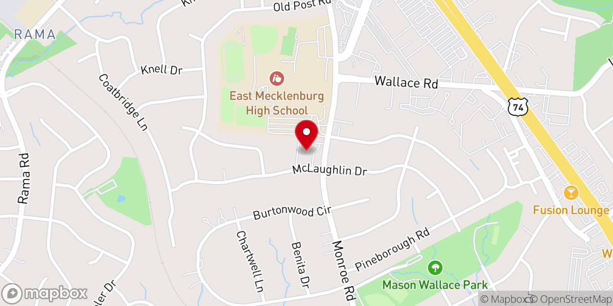 Map showing location of East City Chruch