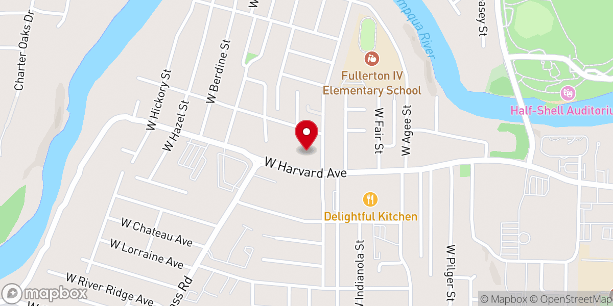Map showing location of Westside Christian Church