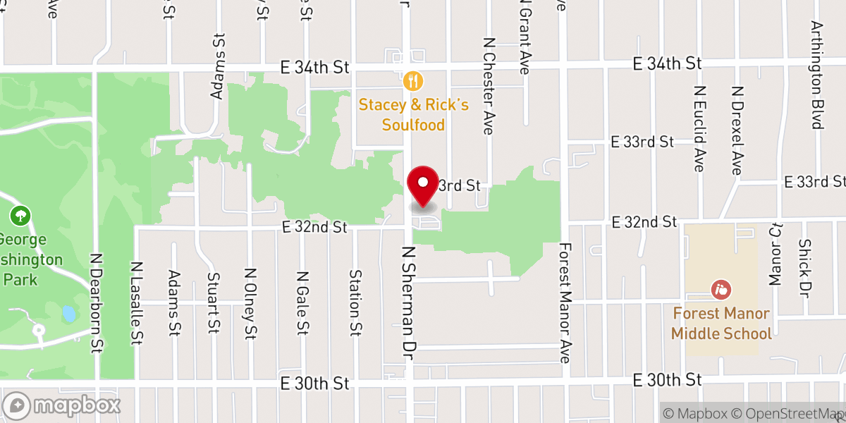 Map showing location of Eastside Seventh Day Adventist Church
