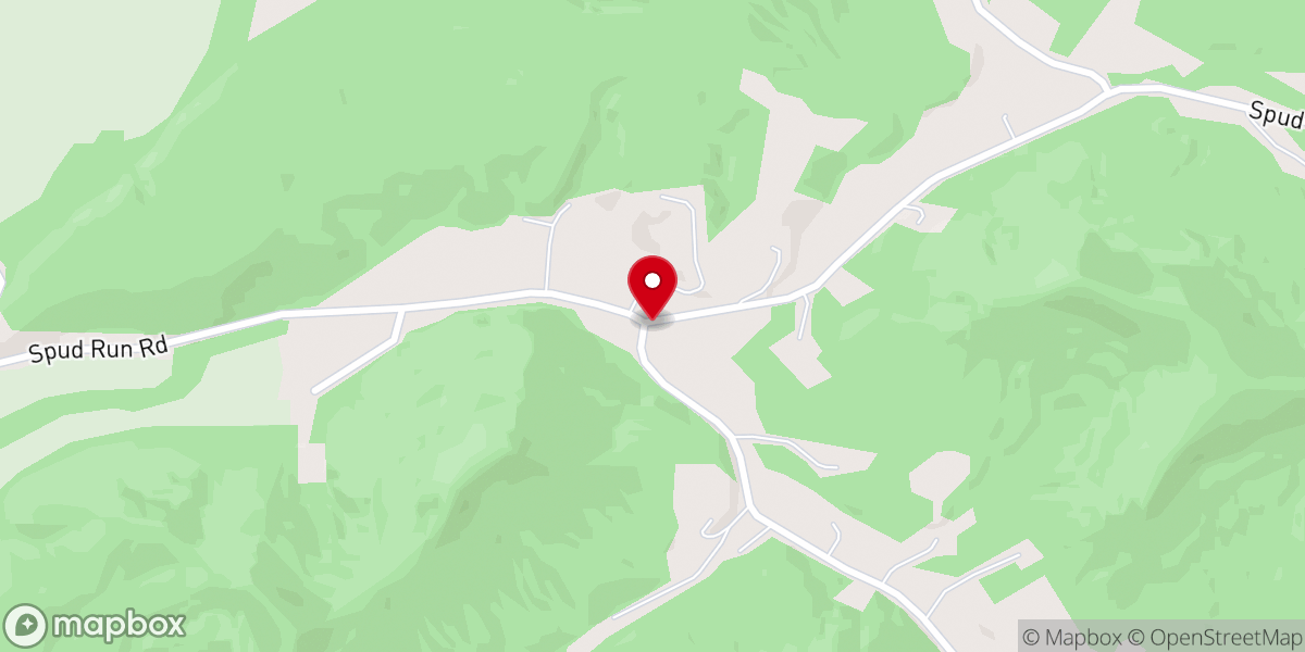 Map showing location of Spud Run Church