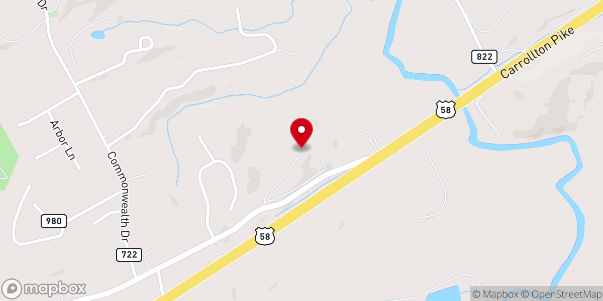 Map showing location of Blue Ridge Fellowship