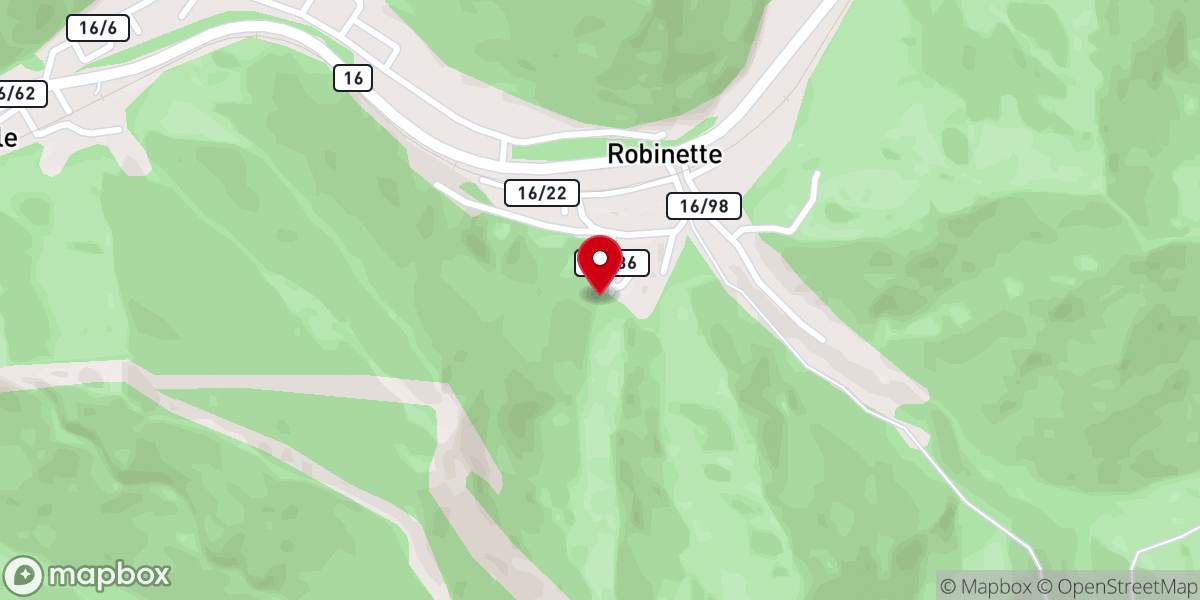 Map showing location of Amherstdale-Robinette