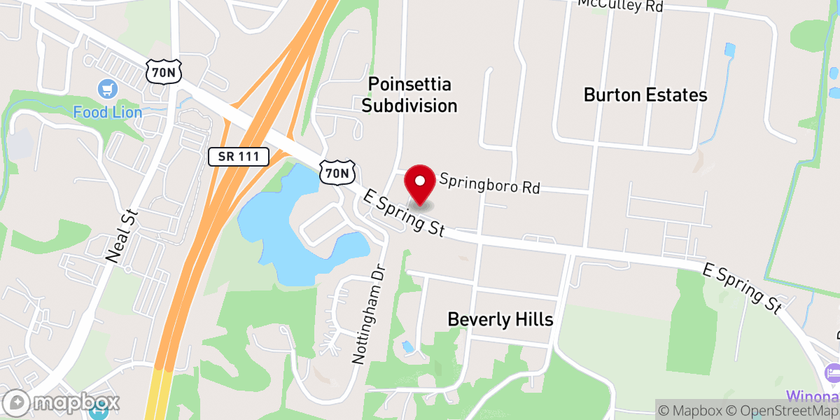 Map showing location of Gujarati Association of the Upper Cumberland