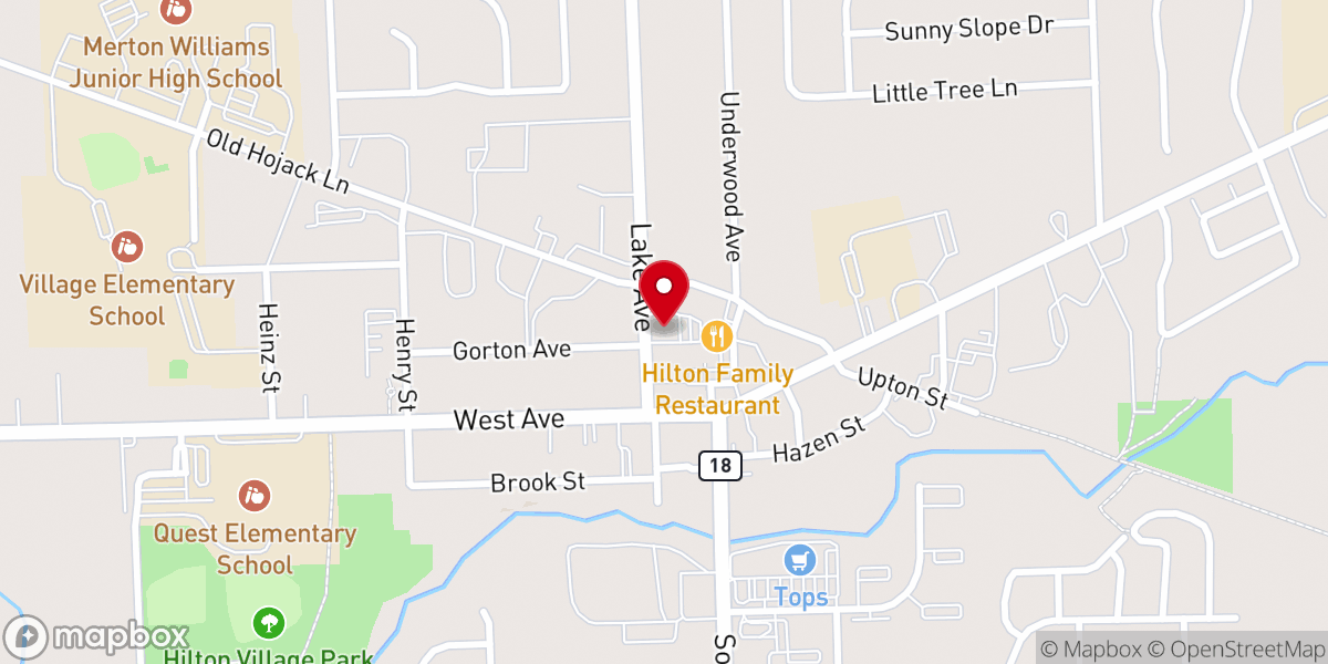 Map showing location of Hilton Baptist Church