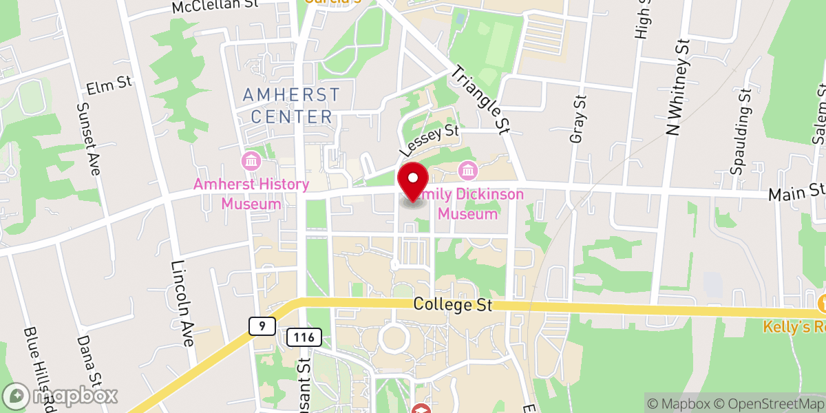 Map showing location of First Church Amherst