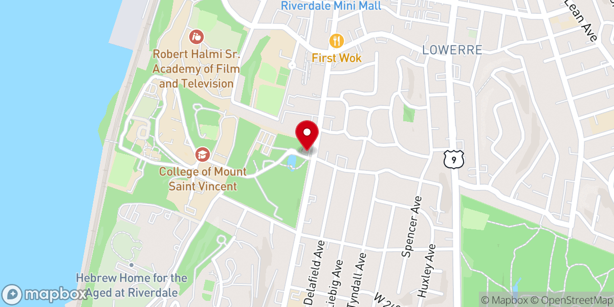 Map showing location of Sisters of Charity of New York