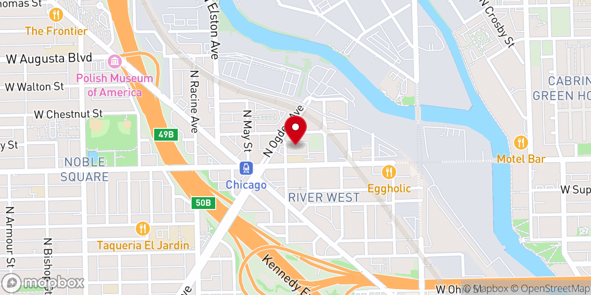 Map showing location of Church of Saint John Cantius