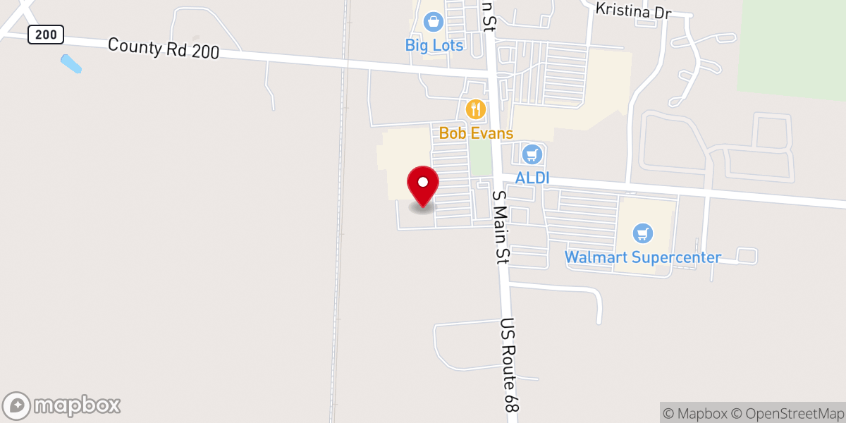 Map showing location of Bellefontaine Grace Church