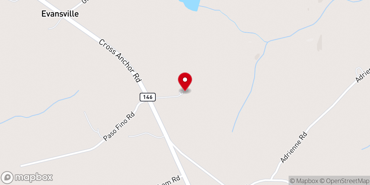 Map showing location of New Prospect Baptist Church