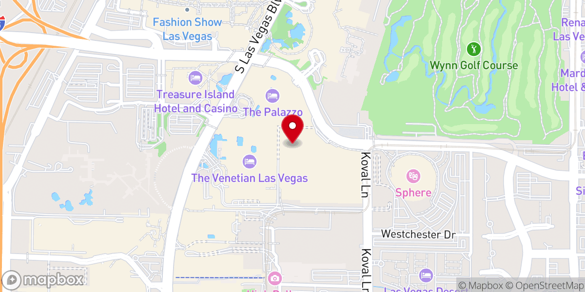 Map showing location of Venetian Wedding Chapel