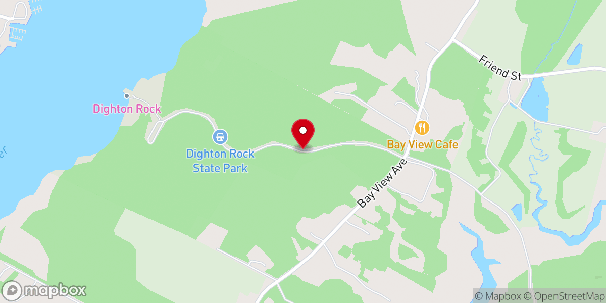 Map showing location of Dighton Rock State Park