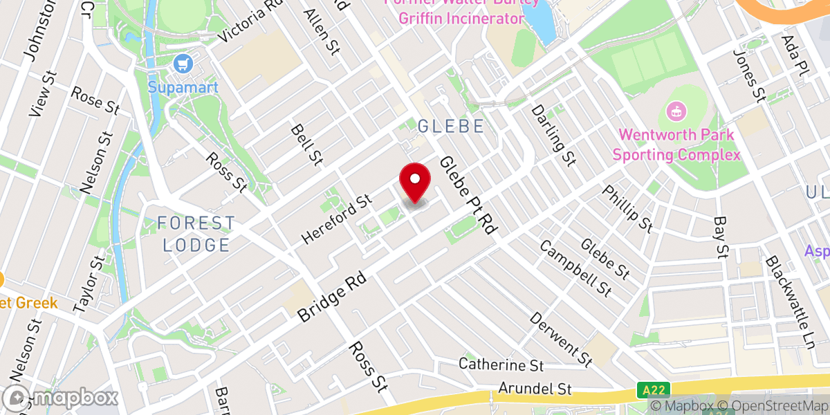 Map showing location of Saint James' Catholic Church