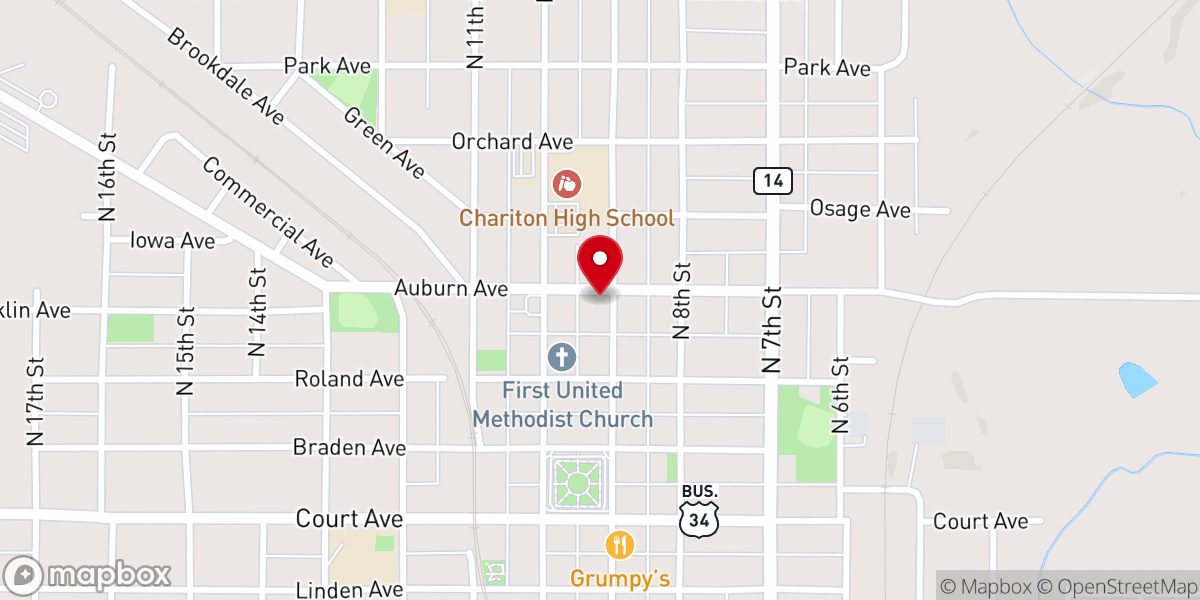 Map showing location of Church of God