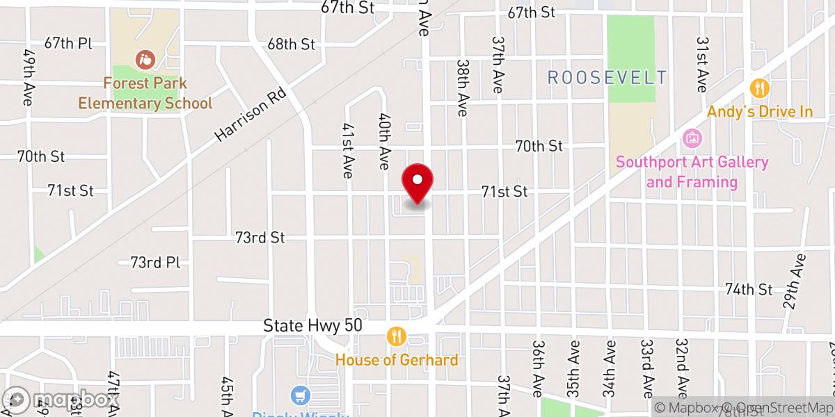 Map showing location of Trinity Lutheran Church