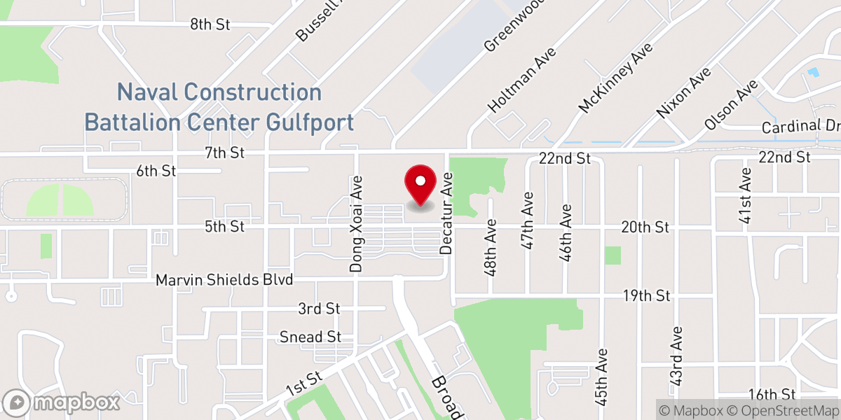 Map showing location of Seabee Memorial Chapel
