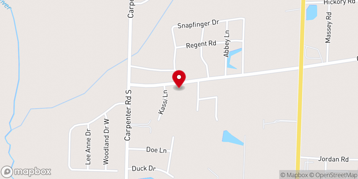 Map showing location of Grace Baptist Church